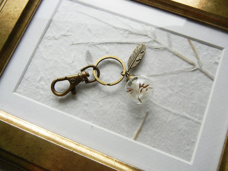 [Tiger Qi Blessing Bag] Dream Glass Ball - Dandelion Feather Key Ring - ที่ห้อยกุญแจ - แก้ว หลากหลายสี