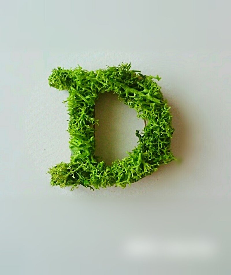 Wooden Alphabet Object (Moss) 5cm/Dx 1 piece - ของวางตกแต่ง - ไม้ สีเขียว