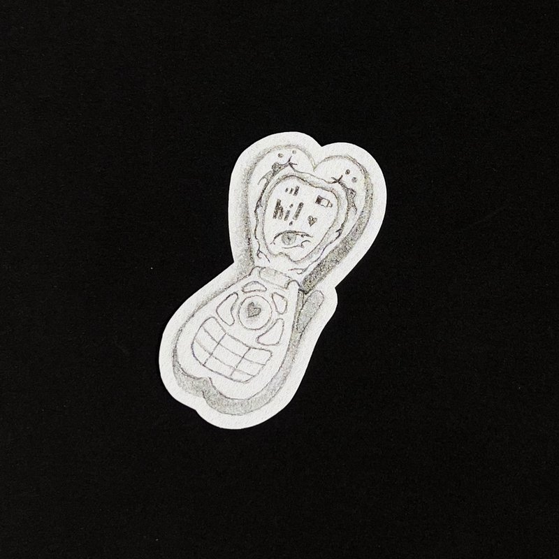 Original Risograph y2k cute mobilephone sticker - 貼紙 - 紙 