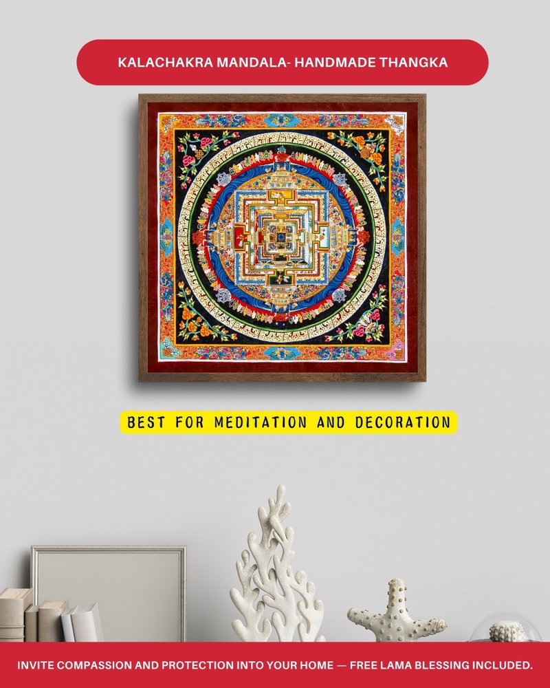 西藏唐卡卡拉恰克拉曼荼羅   通向內在智慧和開悟之路 - 手鍊/手環 - 其他材質 多色