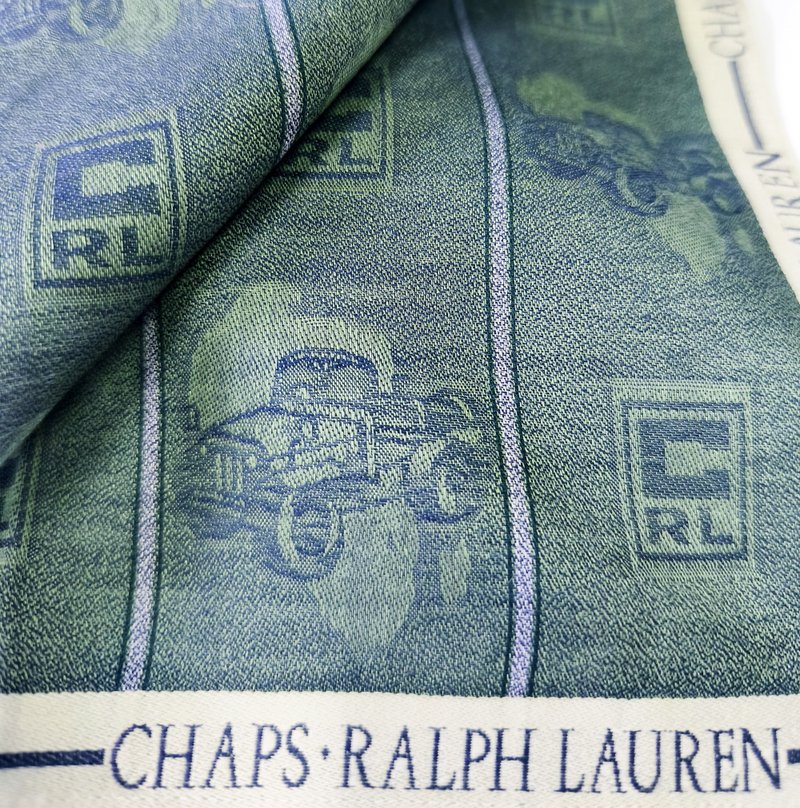 Chaps Ralph Lauren Vintage Handkerchief Green 19 x 18 inches - 手帕 - 棉．麻 藍色