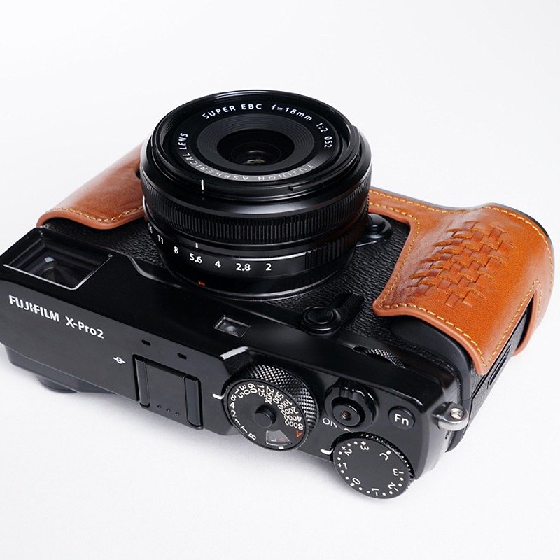 Martin Duke Camera Body Case For Fujifilm XPROII Light Brown - Cameras - Genuine Leather Brown
