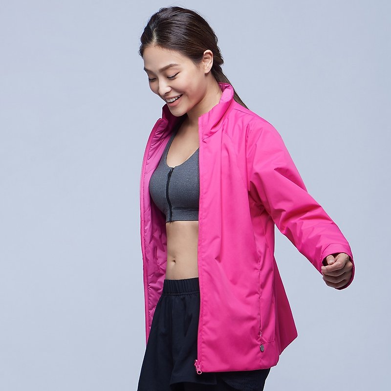 【MACACA】輕柔暖雙面穿外套 - BRH4143 桃紅 - 運動衫/上衣 - 聚酯纖維 粉紅色