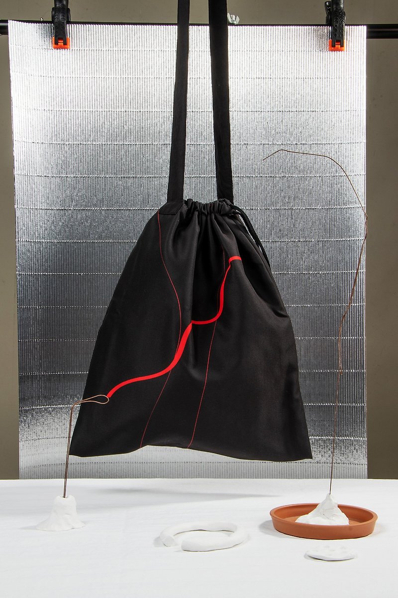 Drawing in practice Drawstring Backpack - Large - Messenger Bags & Sling Bags - Cotton & Hemp Black