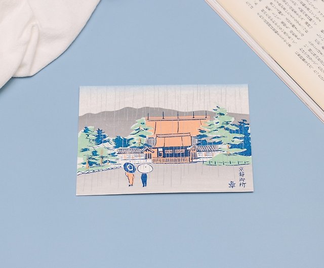 京都雲州木版画風景ポストカード 京都御所 ショップ Korikozakka カード はがき Pinkoi
