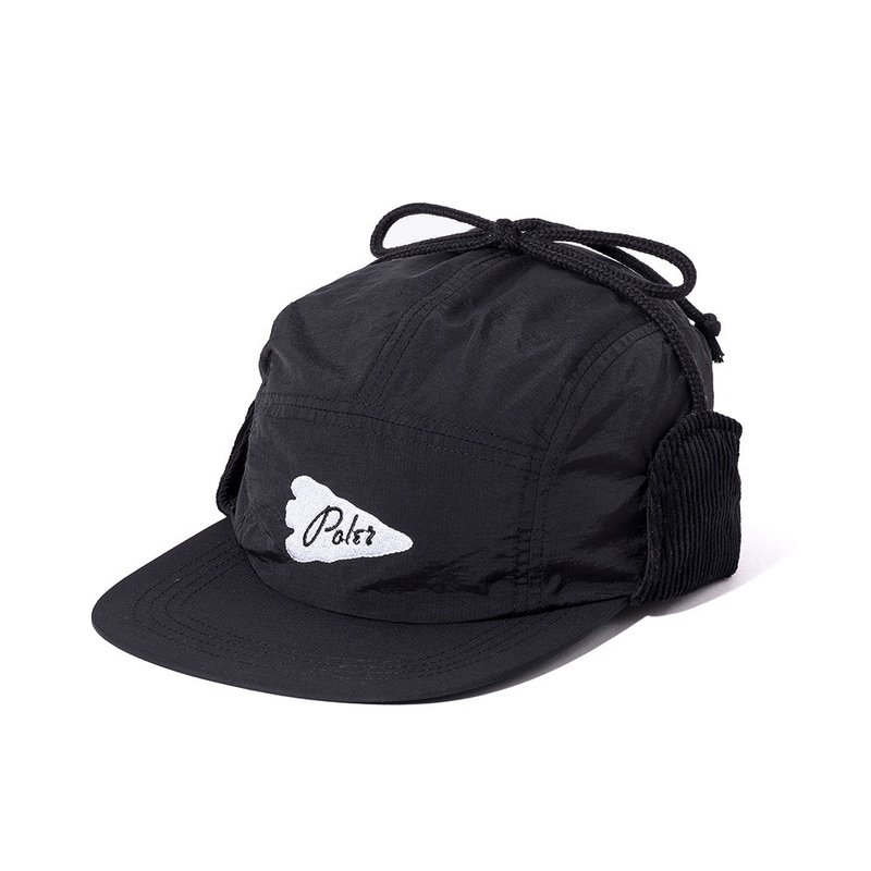 Japan limited POLER NYLON FLAP CAP nylon flip ear hat / black - Hats & Caps - Other Materials Black