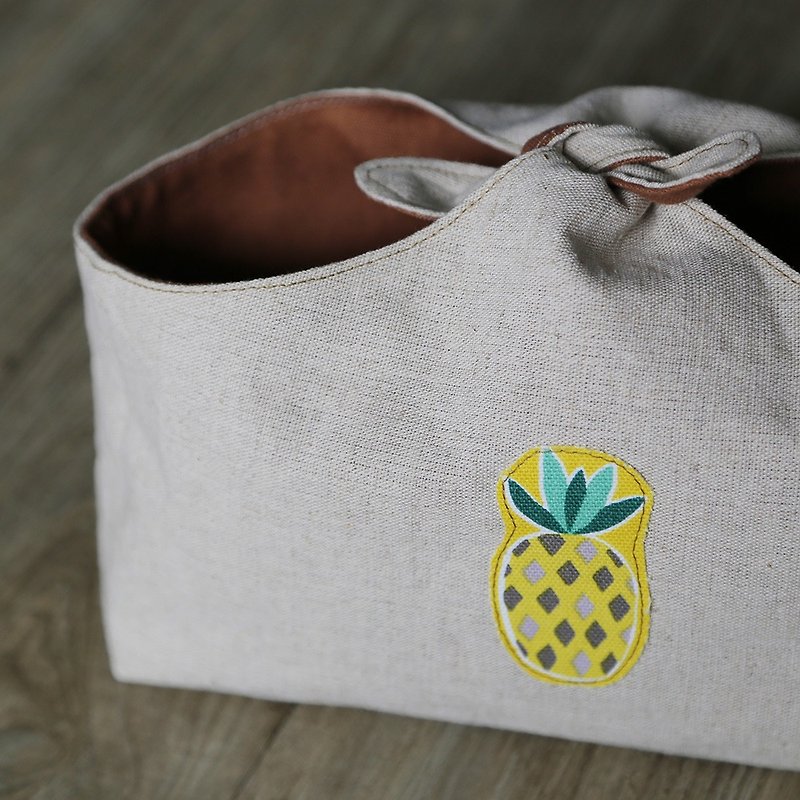 Old man's head pineapple sauce garden ~ picnic bag - อื่นๆ - ผ้าฝ้าย/ผ้าลินิน สีกากี