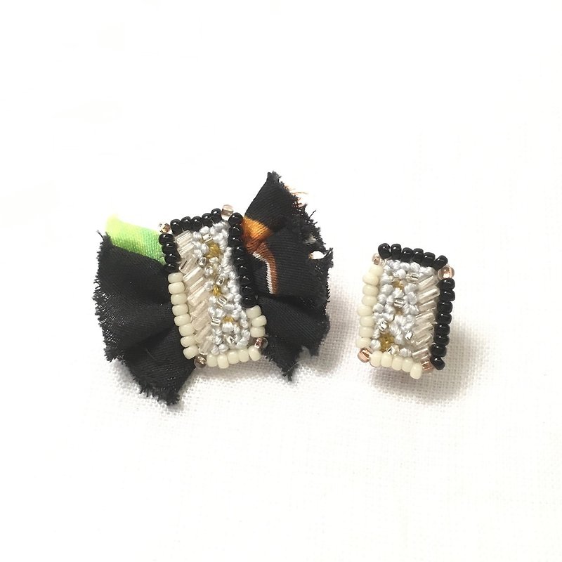 Shapes 1 - Earrings & Clip-ons - Glass Black