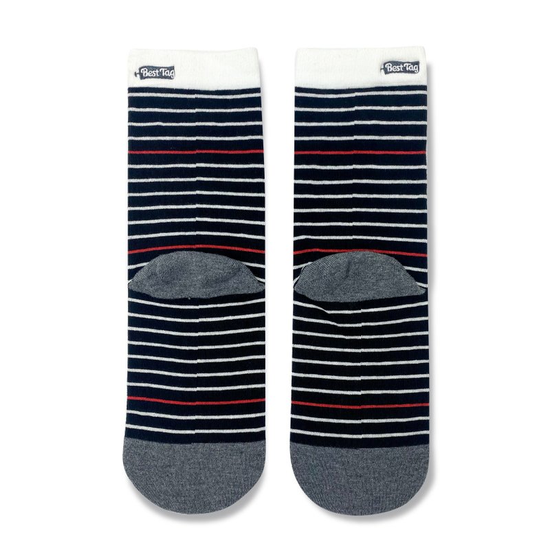 S-Stripe Black Socks - ถุงเท้า - ผ้าฝ้าย/ผ้าลินิน สีดำ