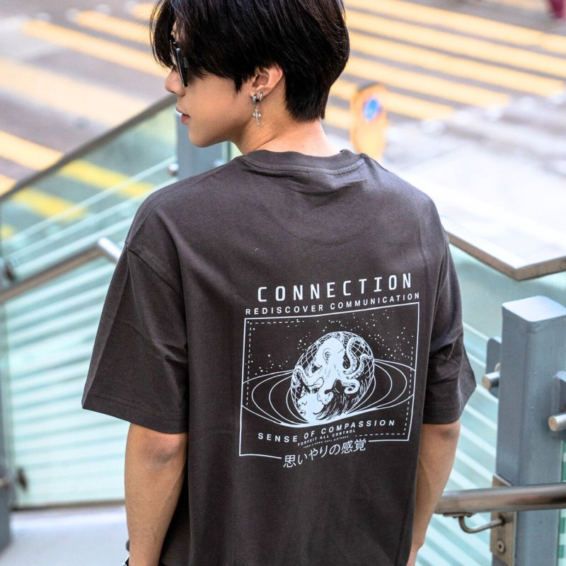 【CREEPS】Connection 寬鬆重磅印花T恤 210g - 男 T 恤 - 棉．麻 多色