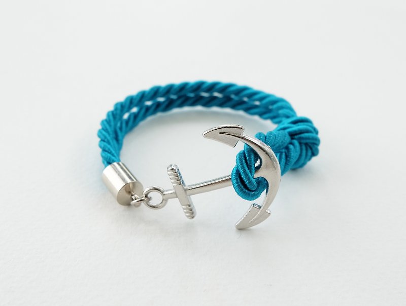 Anchor bracelet / Ocean blue twisted rope - 手鍊/手環 - 紙 藍色