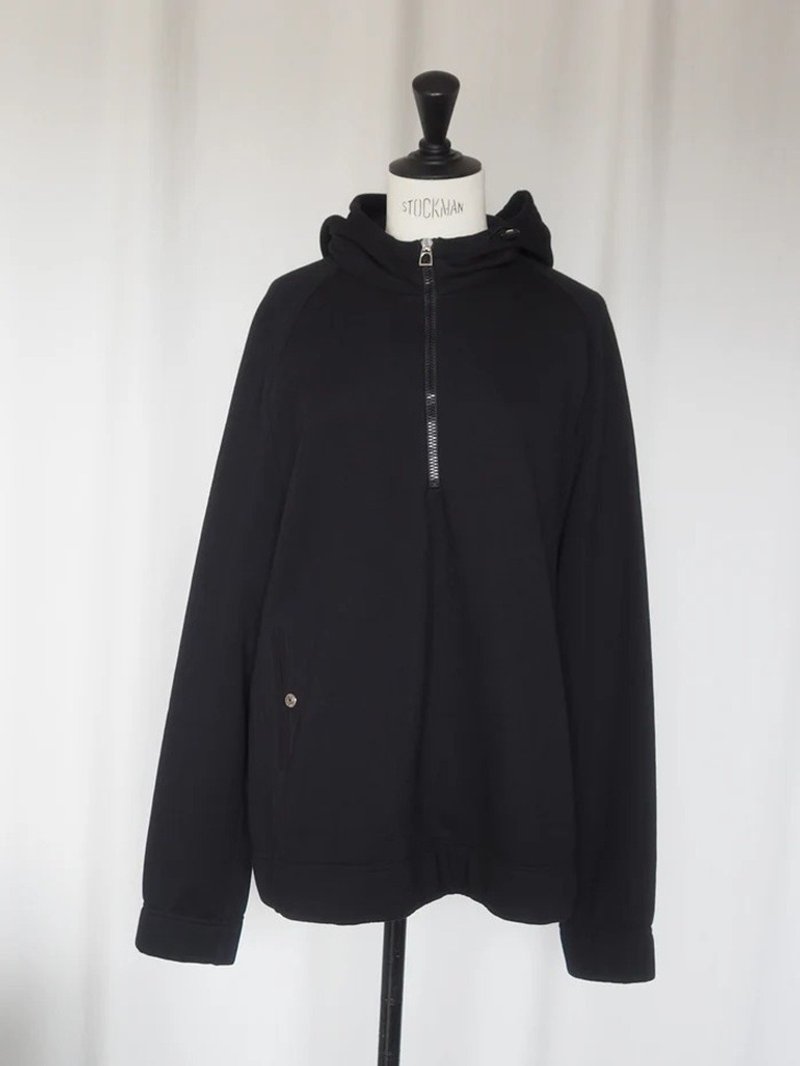 HERMÈS 半拉鍊愛馬仕經典鈕釦運動衫 黑色 古董精品 - 女裝上衣 - 其他材質 黑色