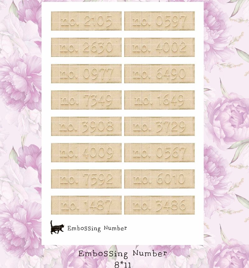 embossing number - dymo lettering (blue lion) (suyeon) - 貼紙 - 紙 卡其色
