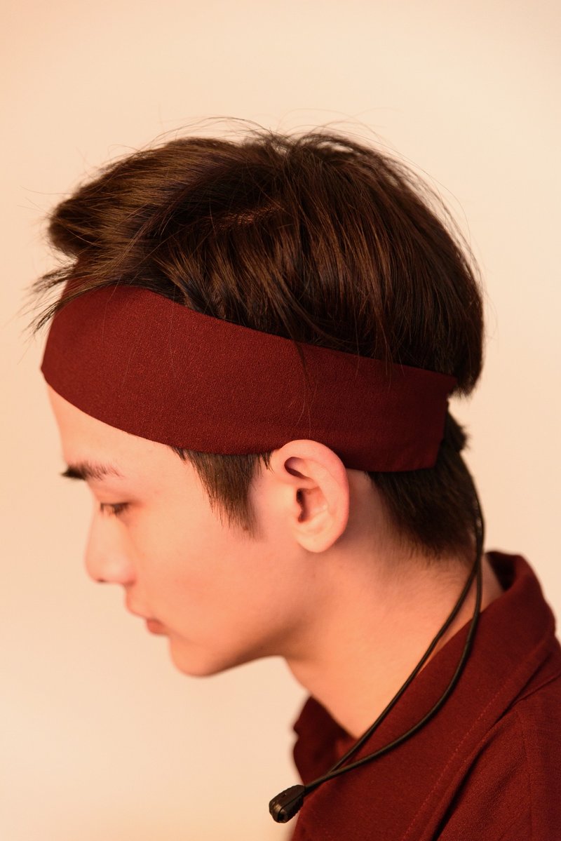 抽繩麻質髮帶//Drawstring Headband// - 髮夾/髮圈 - 棉．麻 紫色