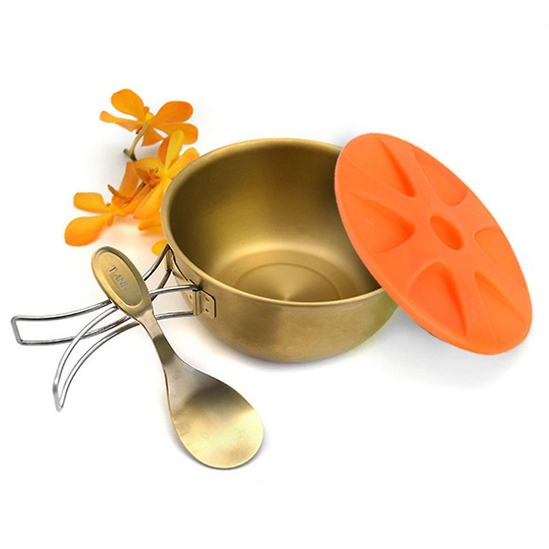Titanium Bowl Set with Spoon (M) - Baby Gift Sets - Other Metals Gold