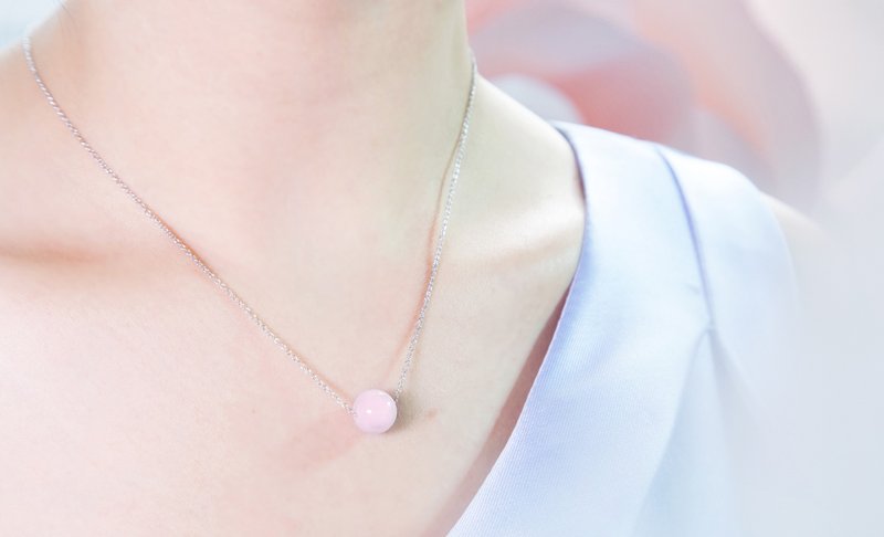 Falling in Love Necklace (Rose Quartz) - 項鍊 - 寶石 粉紅色