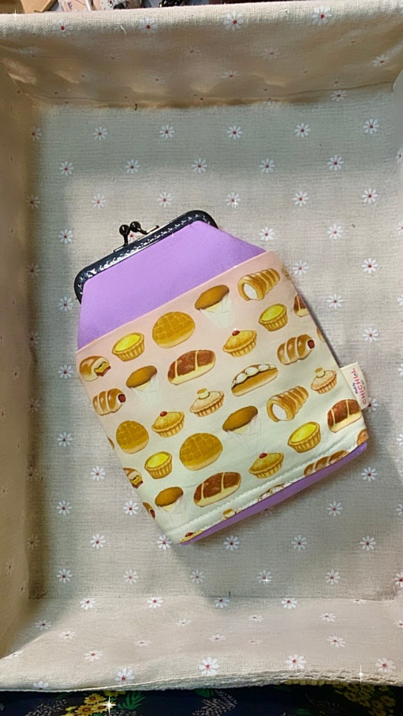 MBC handmade Hong Kong series Hong Kong style bread 12cm square kiss lock bag - กระเป๋าแมสเซนเจอร์ - ผ้าฝ้าย/ผ้าลินิน สึชมพู