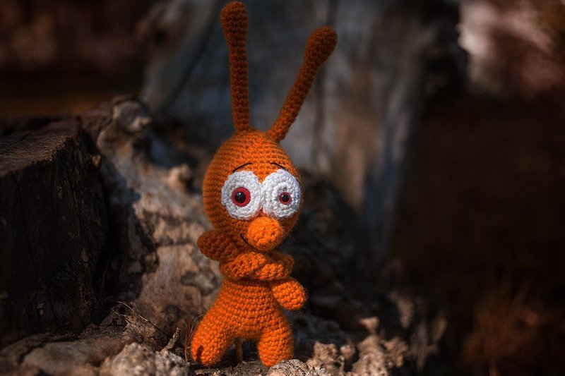 Crochet alien toy, Crochet alien Stuffed, toy knitted alien, Soft alien - 寶寶/兒童玩具/玩偶 - 羊毛 