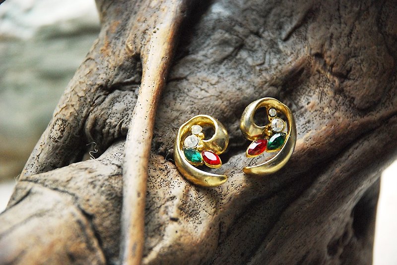 {::: Giraffe giraffe al ::: _} spiral of antique diamond earrings - Earrings & Clip-ons - Other Metals Gold