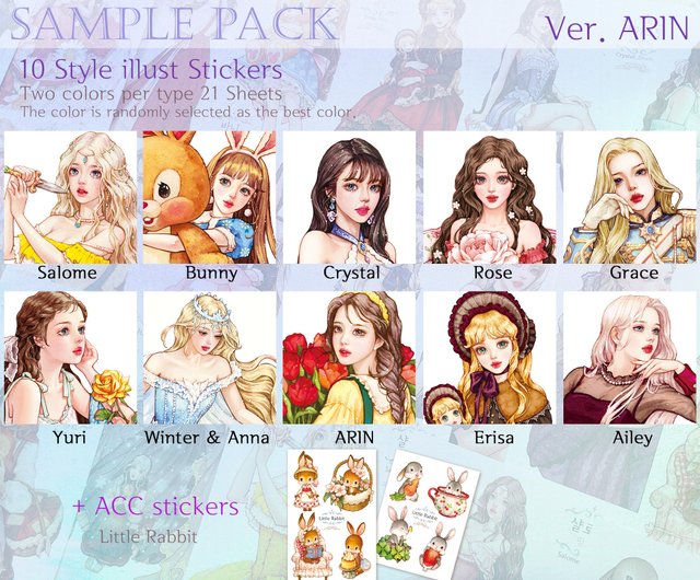 Sample Pack - Shop hwara Stickers - Pinkoi