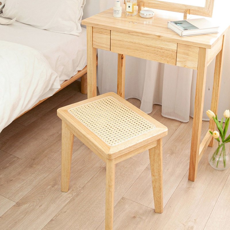 Faneton solid wood rattan stool_spot fast shipping limited time special price rattan stool chair stool solid wood chair - Chairs & Sofas - Wood Khaki