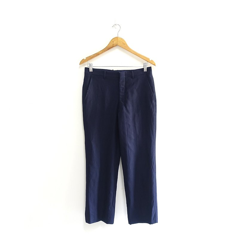 │Slowly│suit vintage pants 12│vintage. retro. literary - กางเกงขายาว - เส้นใยสังเคราะห์ สีน้ำเงิน