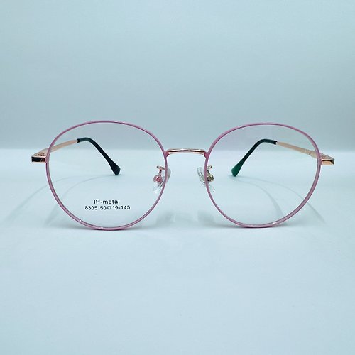 EGlasses。眼鏡物語 站內最高等級UV420濾藍光0度眼鏡│合金可愛粉圓圓款鏡框