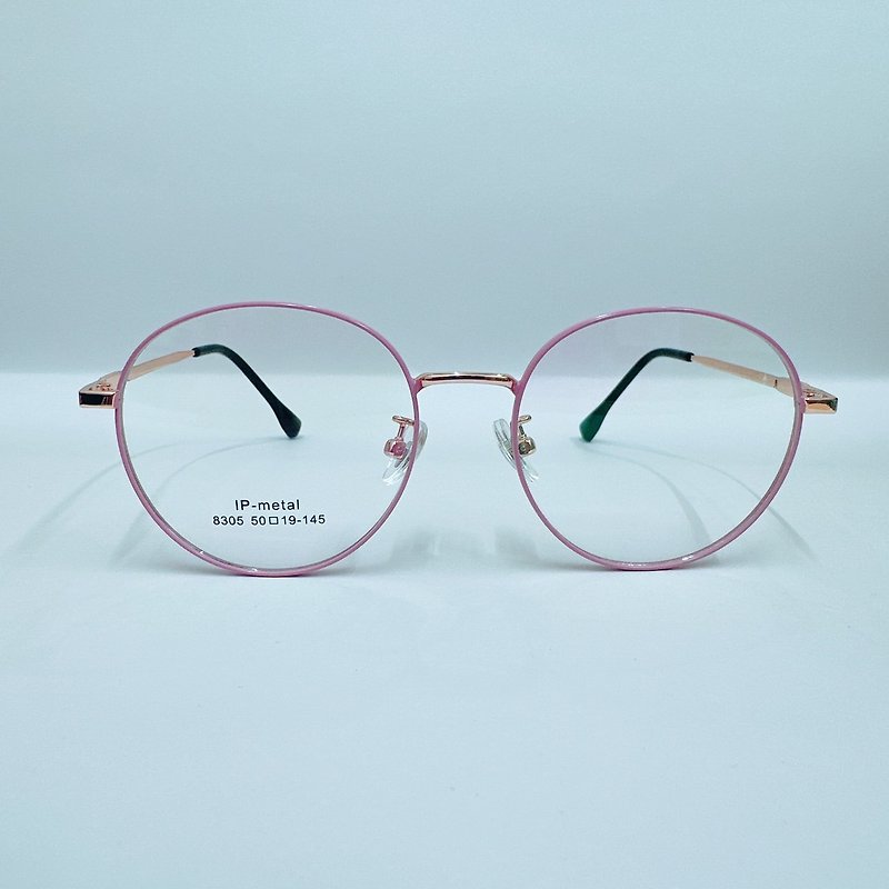 站內最高等級UV420濾藍光0度眼鏡│合金可愛粉圓圓款鏡框 - 眼鏡/眼鏡框 - 其他金屬 粉紅色