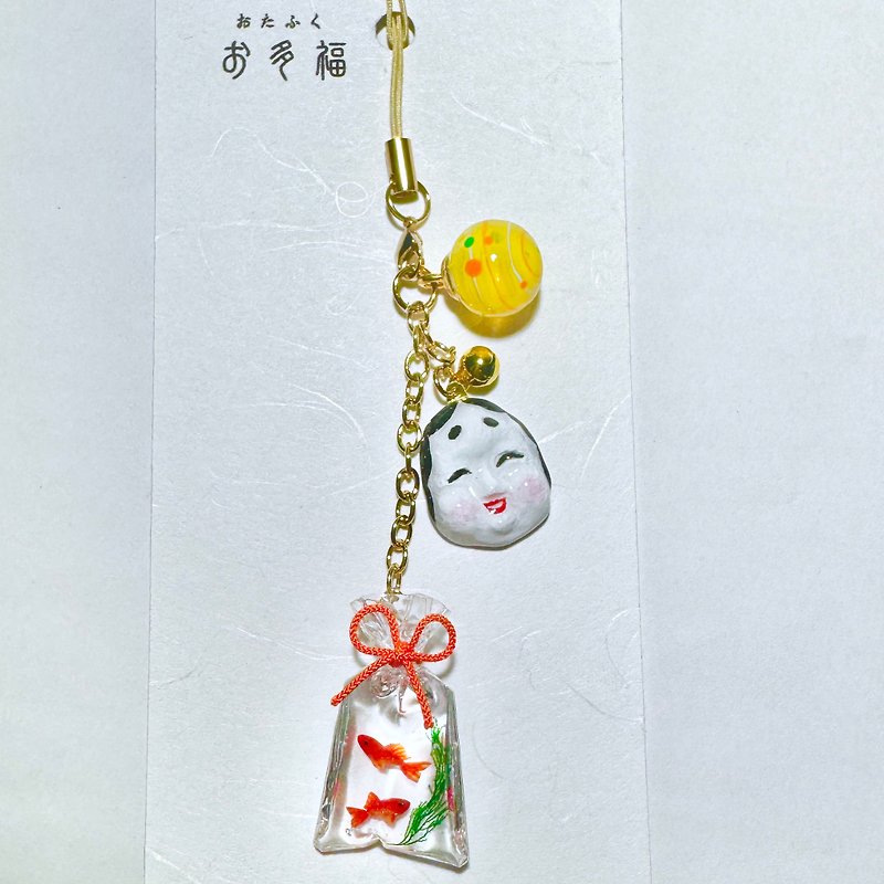Made to order Miniature festival straps Otafuku key chains - พวงกุญแจ - เรซิน 