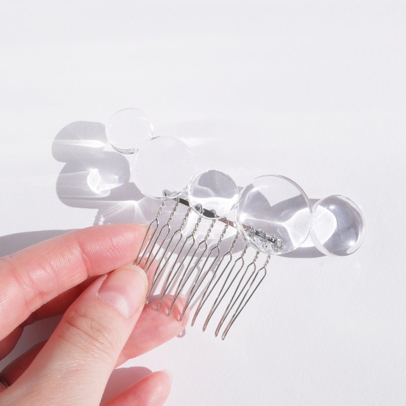 Awa hair comb M (silver) - 髮夾/髮圈 - 樹脂 銀色