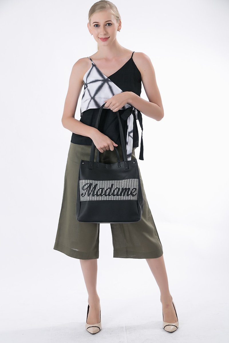 Madame Tote Bag  - Messenger Bags & Sling Bags - Genuine Leather Black