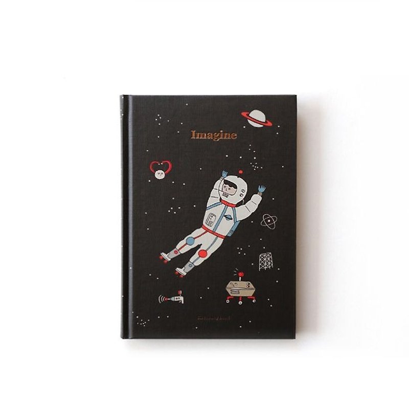 Knock knock -BBB imagine04- week plan hardcover book - astronaut, CBB40713 - ปฏิทิน - กระดาษ สีดำ