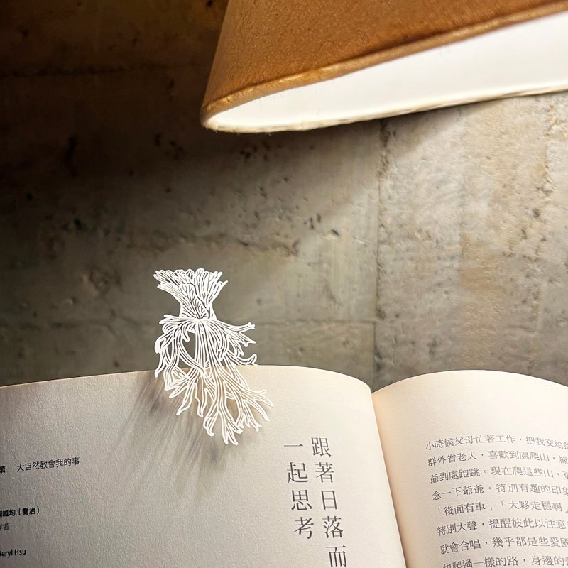 蕨類標本紙雕3.0-爪哇鹿角蕨|裝飾 書籤 禮物 母親節 鹿角蕨 植物 - 書籤 - 紙 白色