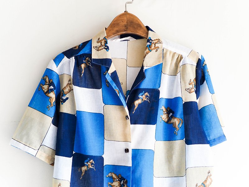 Heshui Mountain - Aichi Color Pendant Juvenile Antique Hemp Shirt Jacket shirt oversize vintage - เสื้อเชิ้ตผู้หญิง - ผ้าฝ้าย/ผ้าลินิน หลากหลายสี