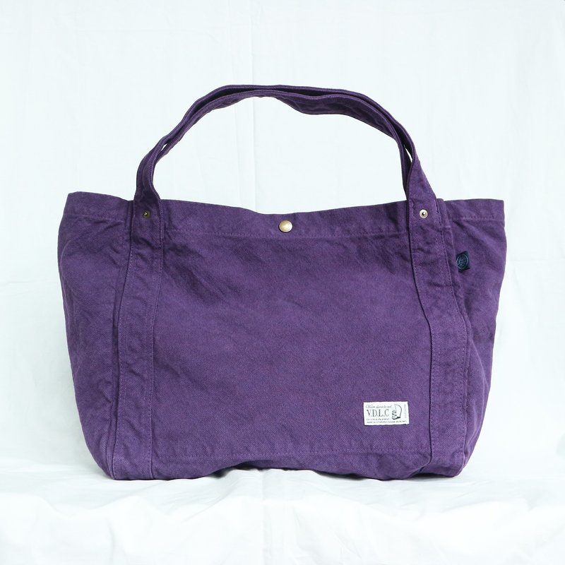 Shoulder Tote [2024 Autumn/Winter Limited Color: Pansy] (VC-25) - กระเป๋าแมสเซนเจอร์ - ผ้าฝ้าย/ผ้าลินิน สีม่วง