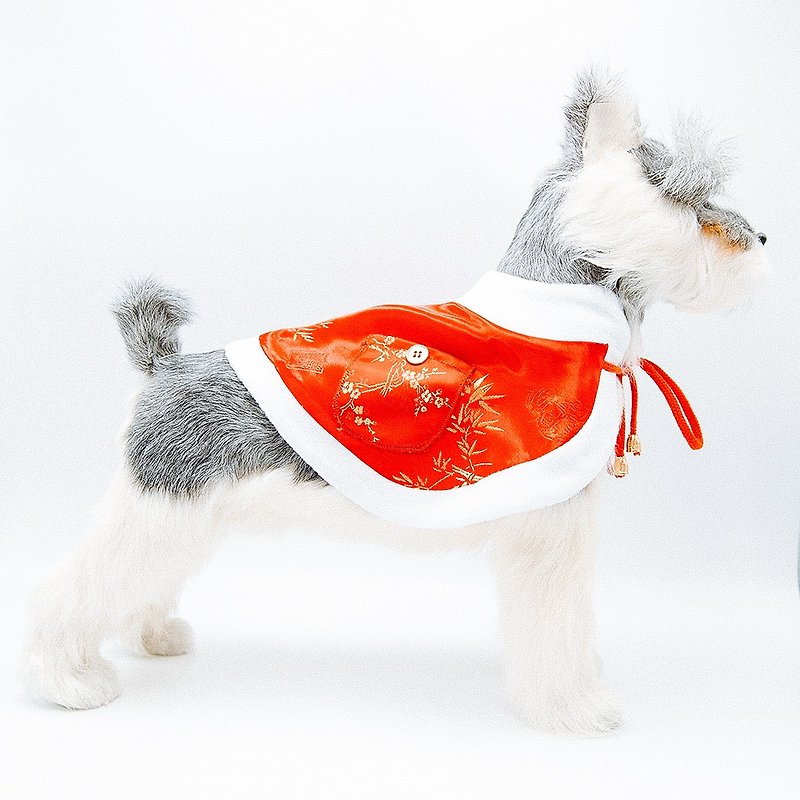 Momojism - 長樂 • 未央 - 新年寵物披肩 - 紅 - 寵物衣服 - 聚酯纖維 紅色