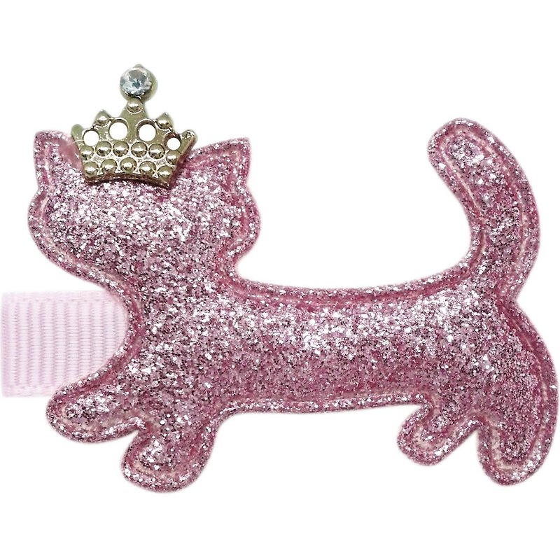 Cutie Bella 貓咪髮夾 全包布手工髮飾Crown Cat-Pinky - 髮夾/髮飾 - 聚酯纖維 粉紅色