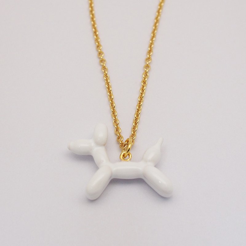 Balloon Dog Necklace(small) ,white - อื่นๆ - โลหะ ขาว