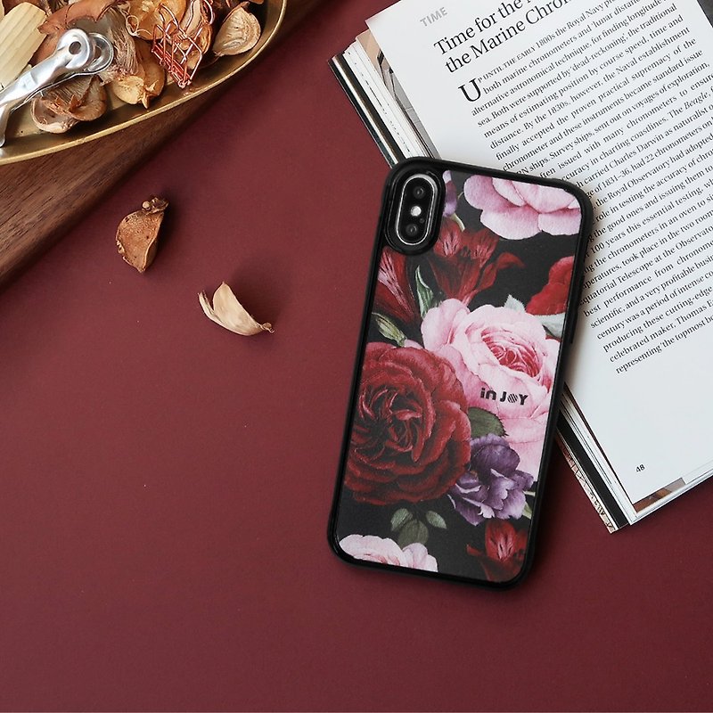 Bloom Elegant Rose Floral iPhone case for 14,13 ,13 Pro,12,12 mini,11,SE3 case - เคส/ซองมือถือ - พลาสติก สีแดง