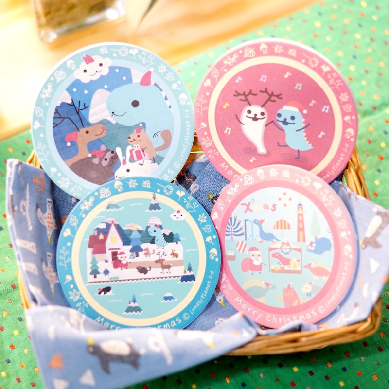 [Lonely Planet] 2017 Christmas package - 4 cups loaded coaster - ถ้วย - ดินเผา สีแดง