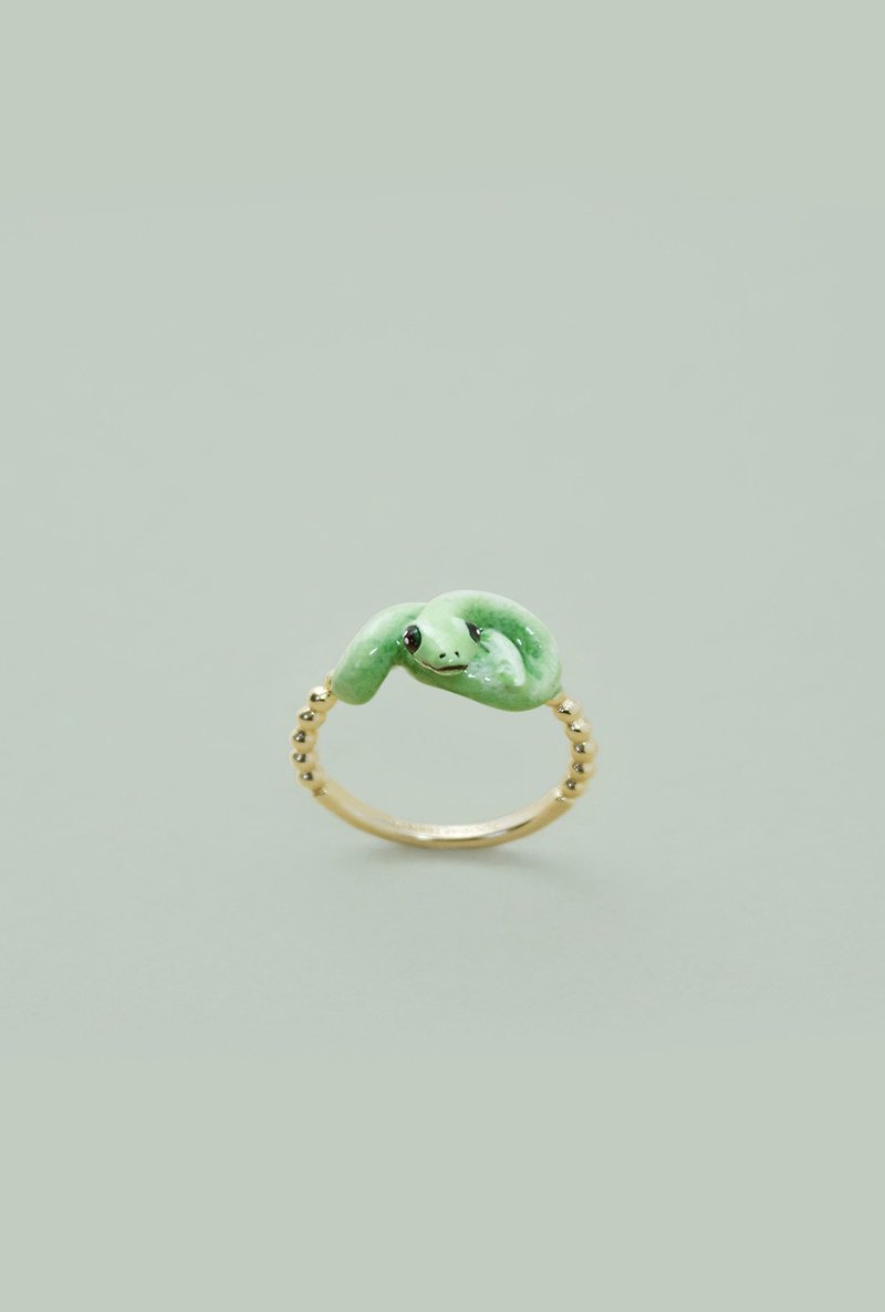 Snake Ring - Chinese zodiac animals. Sign , นักษัตร แหวนปีงู แหวนปีมะเส็ง - แหวนทั่วไป - โลหะ สีเขียว