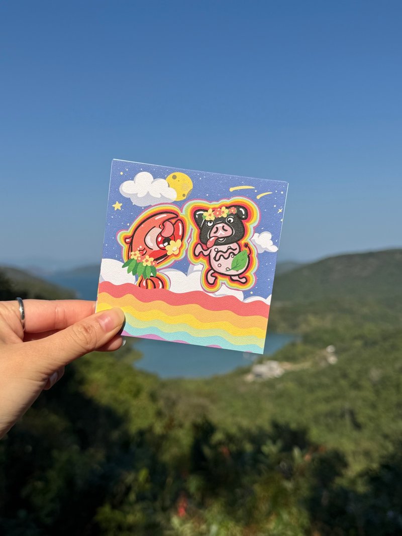 FATGUYS Friends 宇宙の冒険ポストカード - はがき・メッセージカード - 紙 多色