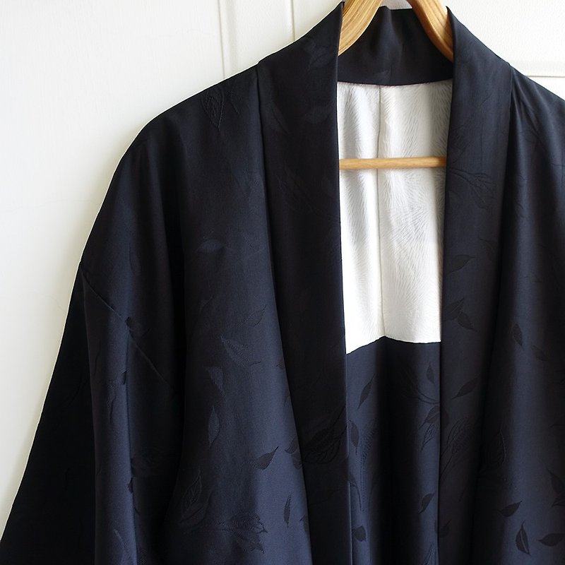 │Slowly │ Japanese antique - light kimono jacket N13 │ ancient. Vintage. Retro. - เสื้อแจ็คเก็ต - วัสดุอื่นๆ สีดำ