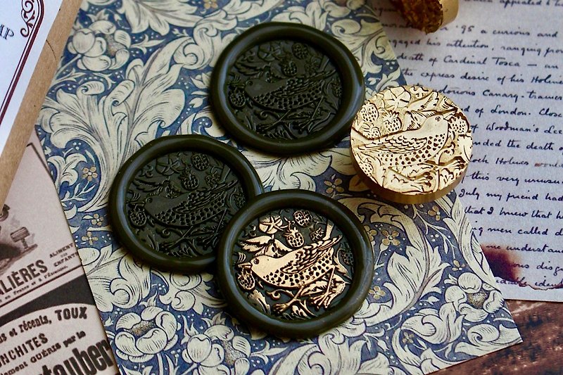 Sealing stamp Strawberry Thief - Stamps & Stamp Pads - Copper & Brass 