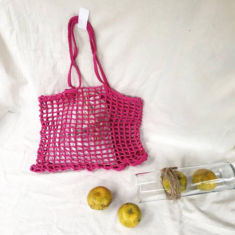Magenta Nagridia crochet bag - Handbags & Totes - Cotton & Hemp Red