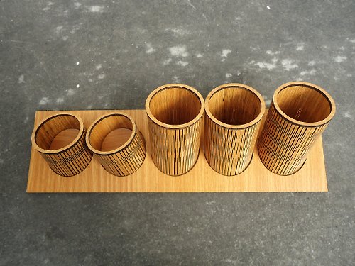 木頭方程式 【教師節禮物】獨家專利木雕2+3圓滿置物筒