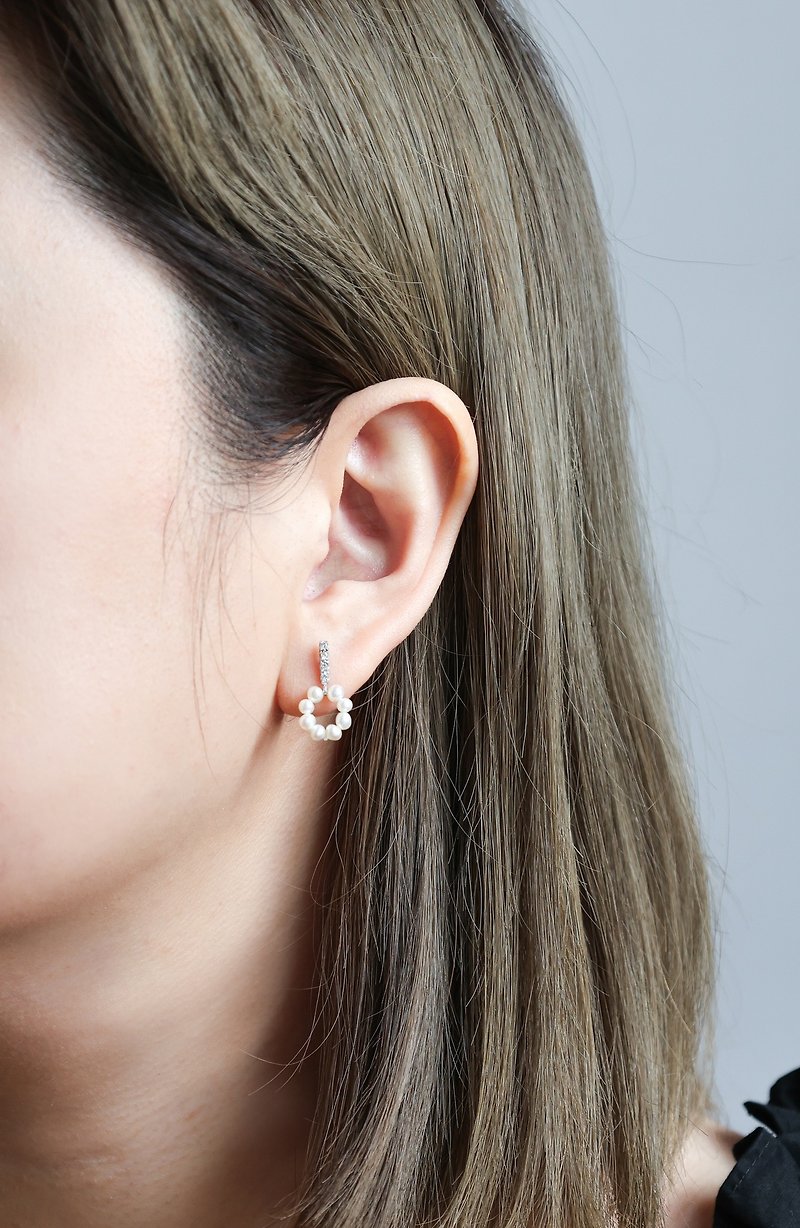 For the Minimalist Earrings - ต่างหู - เครื่องเพชรพลอย ขาว