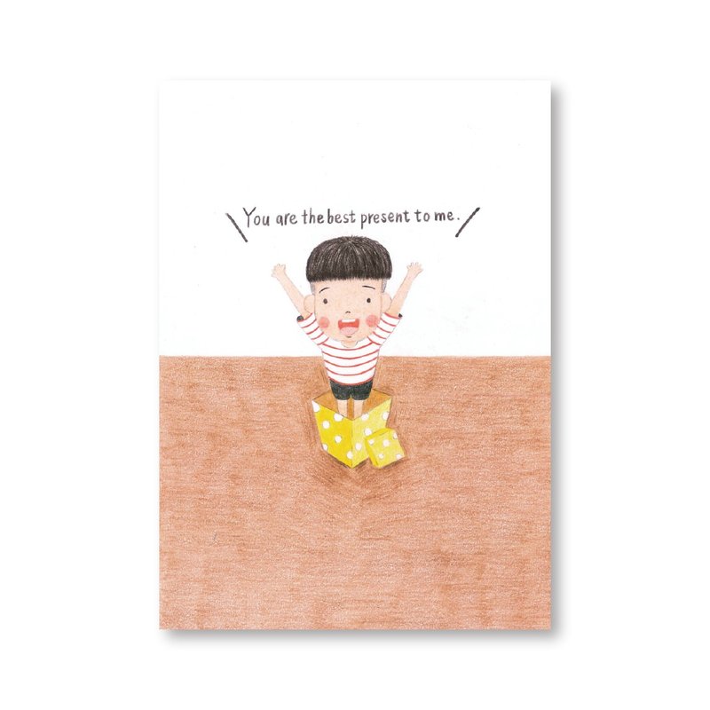 【Color pencil illustration postcard】You are my best gift - Cards & Postcards - Paper 