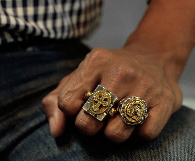 Mexican Biker Horseshoe horse Silver Ring Men Vintage Custom Skull