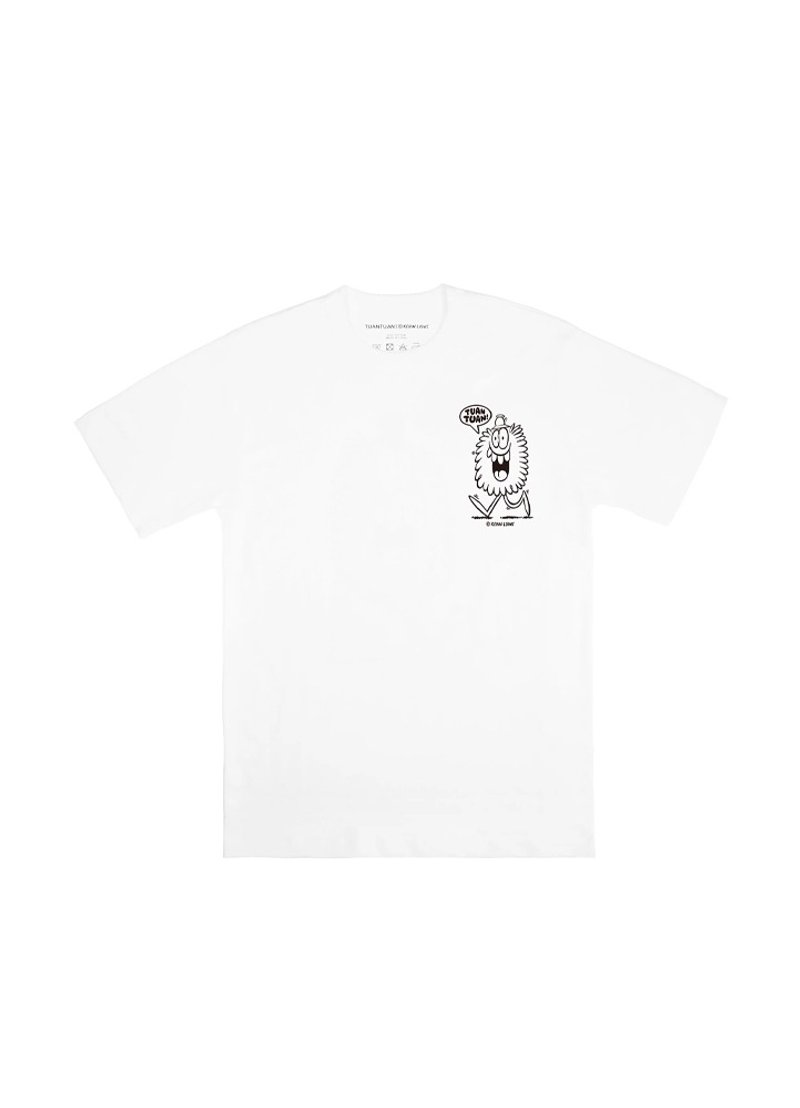 Tuantuan x Kevin Lyons Little Monster International Joint Cotton T-shirt - เสื้อยืดผู้หญิง - ผ้าฝ้าย/ผ้าลินิน ขาว